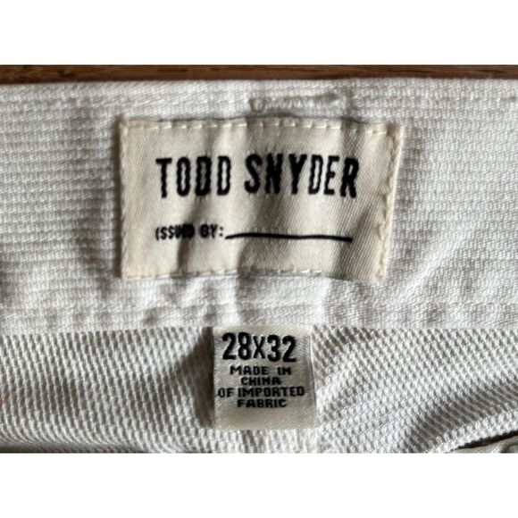 TODD SNYDER White Slim Fit 100% Cotton Denim Jeans Pants  Mens Size 28 - Picture 2 of 7